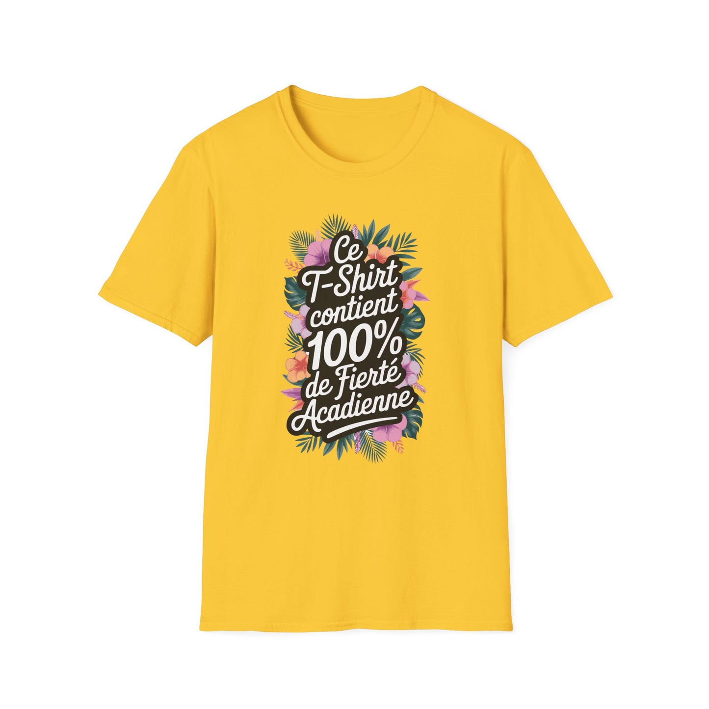 Ce t-shirt contient 100% de fierté acadienne floral boho